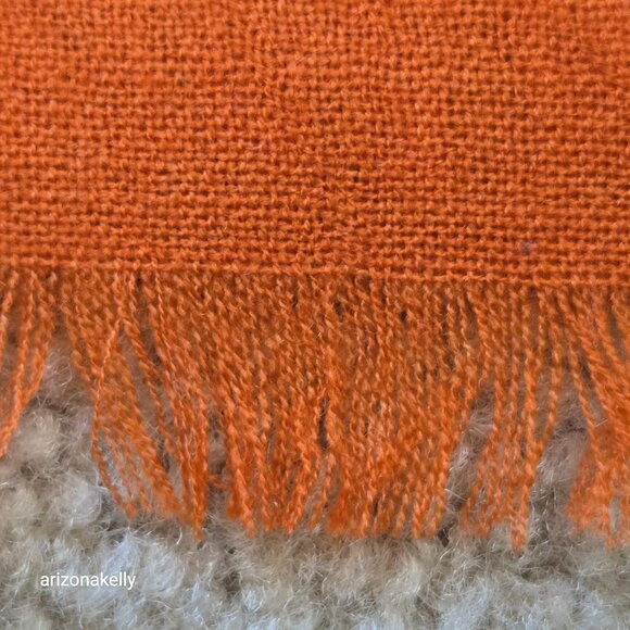 NWOT Talbots Wool Cashmere Gradient Ombre Orange Scarf Lightweight - Picture 3 of 6